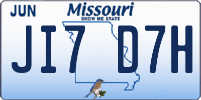 MO license plate JI7D7H
