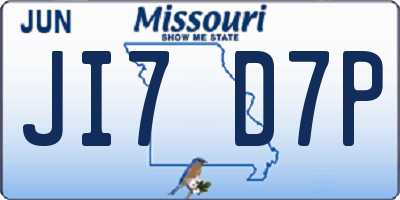 MO license plate JI7D7P