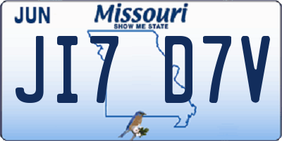 MO license plate JI7D7V
