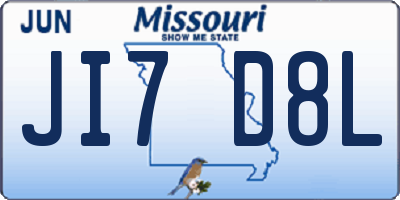 MO license plate JI7D8L