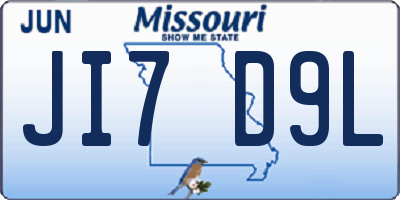 MO license plate JI7D9L