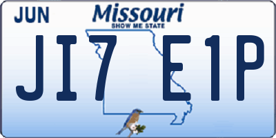 MO license plate JI7E1P