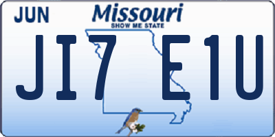 MO license plate JI7E1U