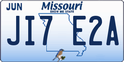 MO license plate JI7E2A