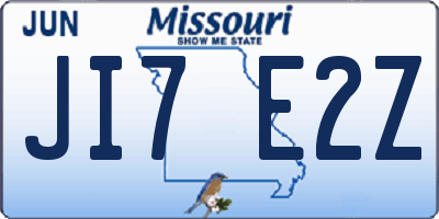 MO license plate JI7E2Z