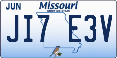 MO license plate JI7E3V