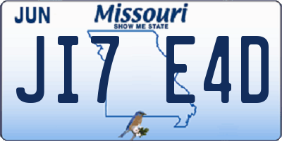 MO license plate JI7E4D