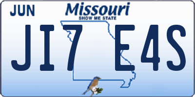 MO license plate JI7E4S