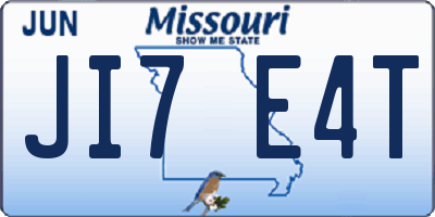 MO license plate JI7E4T