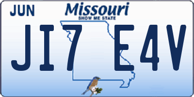 MO license plate JI7E4V