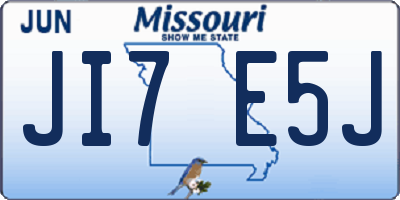 MO license plate JI7E5J