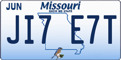 MO license plate JI7E7T