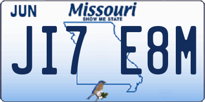 MO license plate JI7E8M