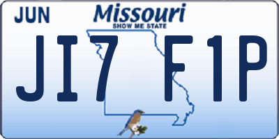 MO license plate JI7F1P