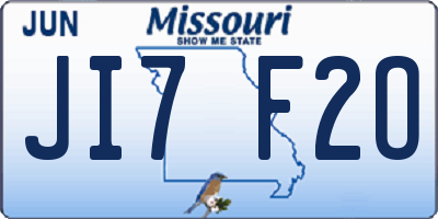 MO license plate JI7F2O
