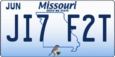 MO license plate JI7F2T