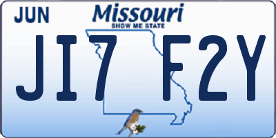 MO license plate JI7F2Y