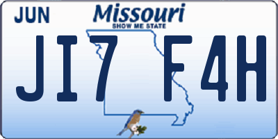 MO license plate JI7F4H