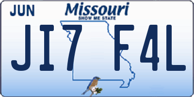 MO license plate JI7F4L
