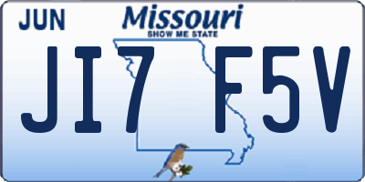 MO license plate JI7F5V