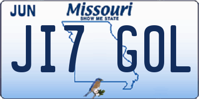 MO license plate JI7G0L