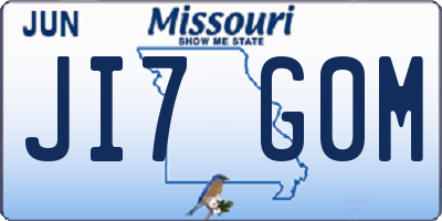 MO license plate JI7G0M