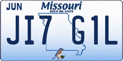 MO license plate JI7G1L