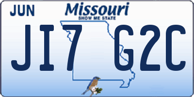 MO license plate JI7G2C