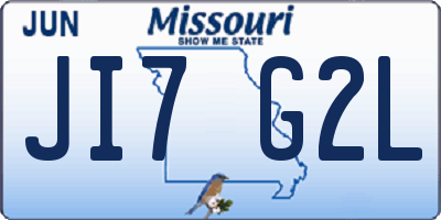 MO license plate JI7G2L