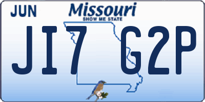 MO license plate JI7G2P