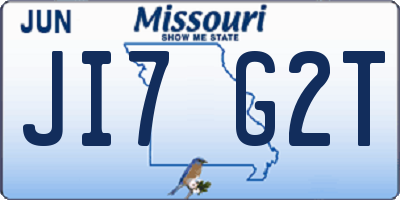MO license plate JI7G2T