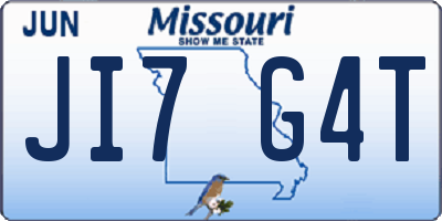 MO license plate JI7G4T