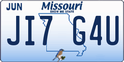 MO license plate JI7G4U
