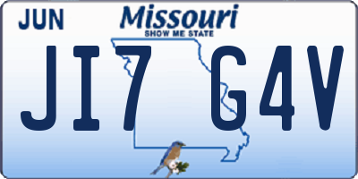 MO license plate JI7G4V