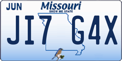 MO license plate JI7G4X