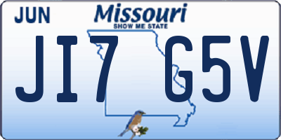 MO license plate JI7G5V