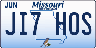 MO license plate JI7H0S