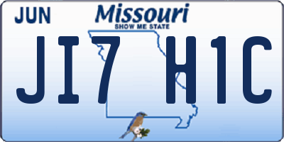 MO license plate JI7H1C