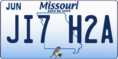 MO license plate JI7H2A