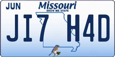 MO license plate JI7H4D