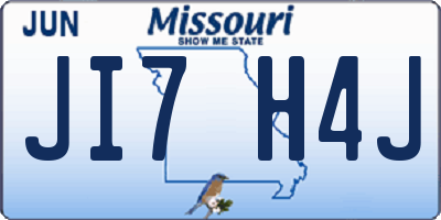 MO license plate JI7H4J