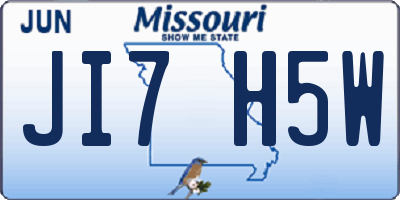 MO license plate JI7H5W
