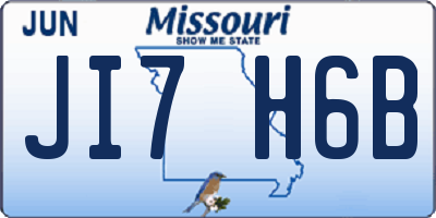 MO license plate JI7H6B