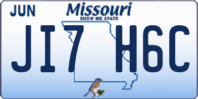 MO license plate JI7H6C