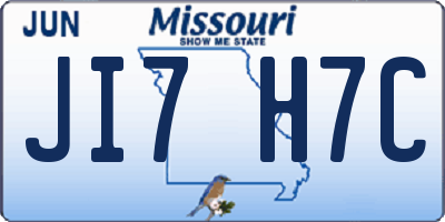MO license plate JI7H7C