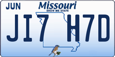 MO license plate JI7H7D