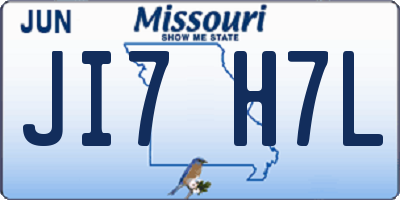 MO license plate JI7H7L