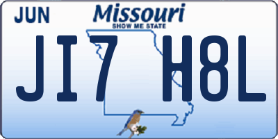 MO license plate JI7H8L