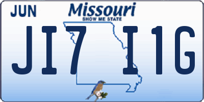 MO license plate JI7I1G