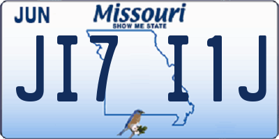 MO license plate JI7I1J
